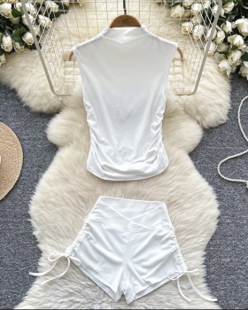 Slim package hip shorts summer T-shirt a set for women