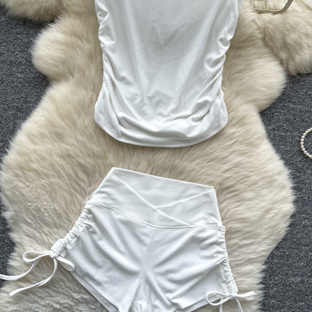 Slim package hip shorts summer T-shirt a set for women