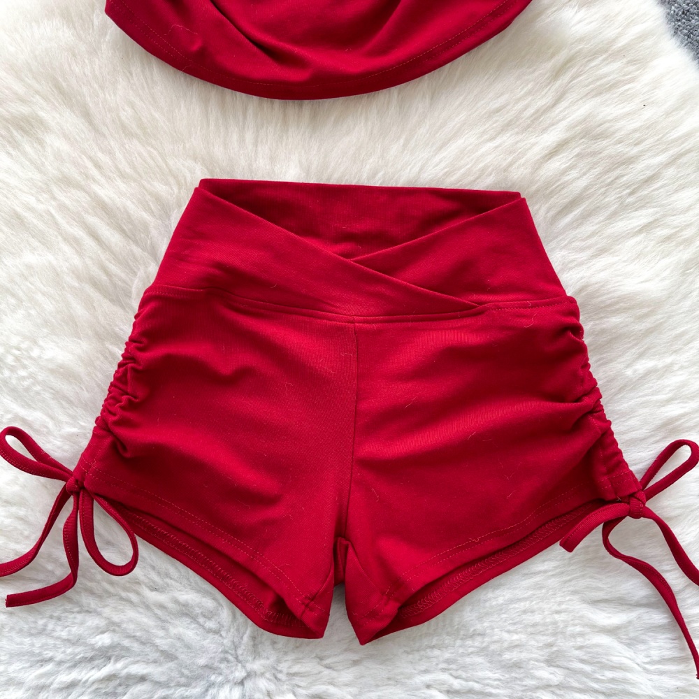 Slim package hip shorts summer T-shirt a set for women