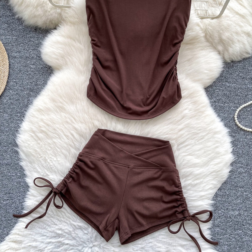 Slim package hip shorts summer T-shirt a set for women