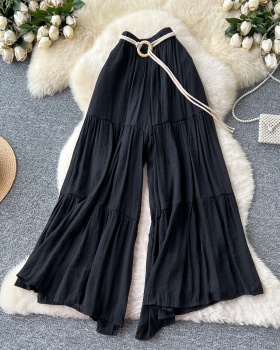 High waist loose culottes all-match chiffon casual pants