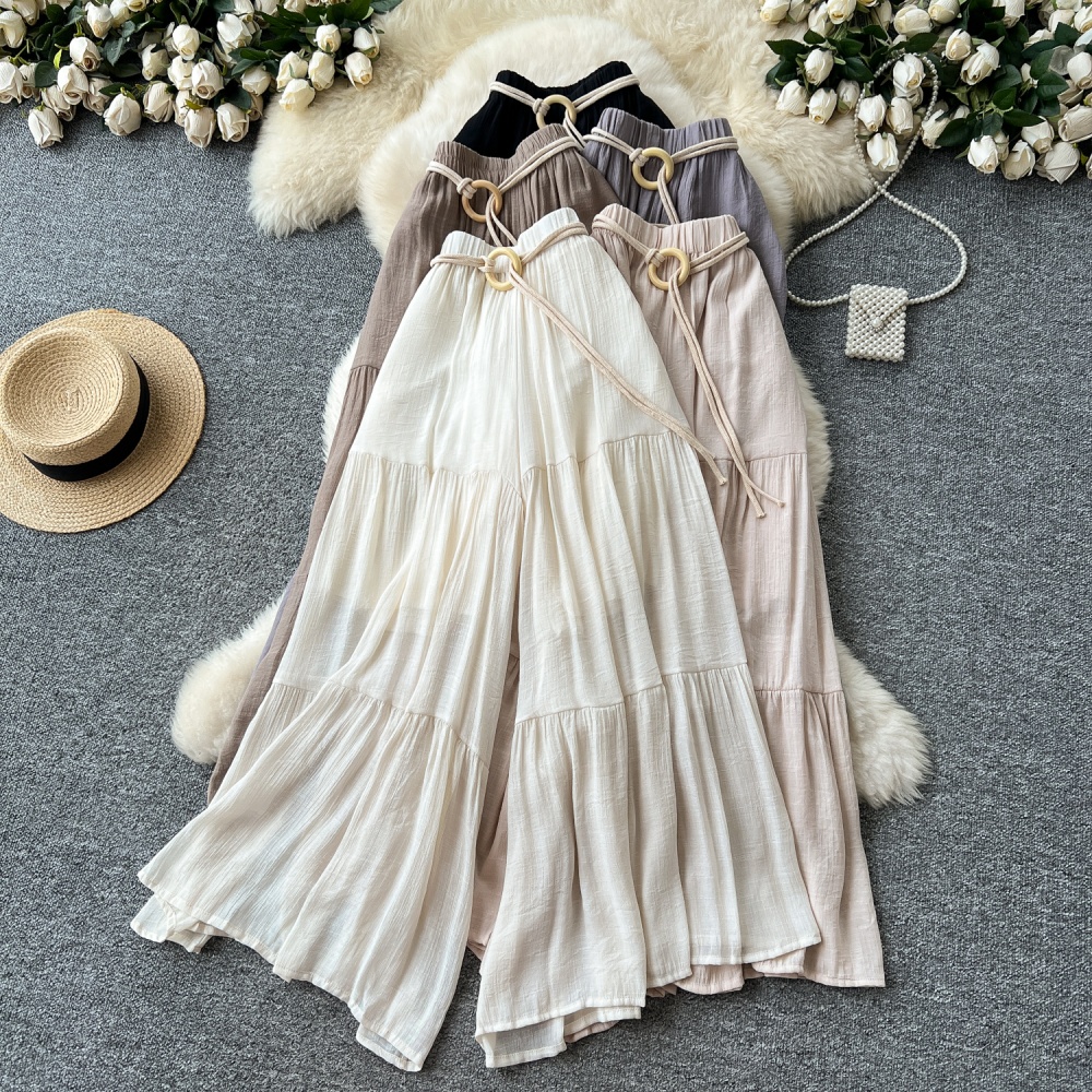 High waist loose culottes all-match chiffon casual pants