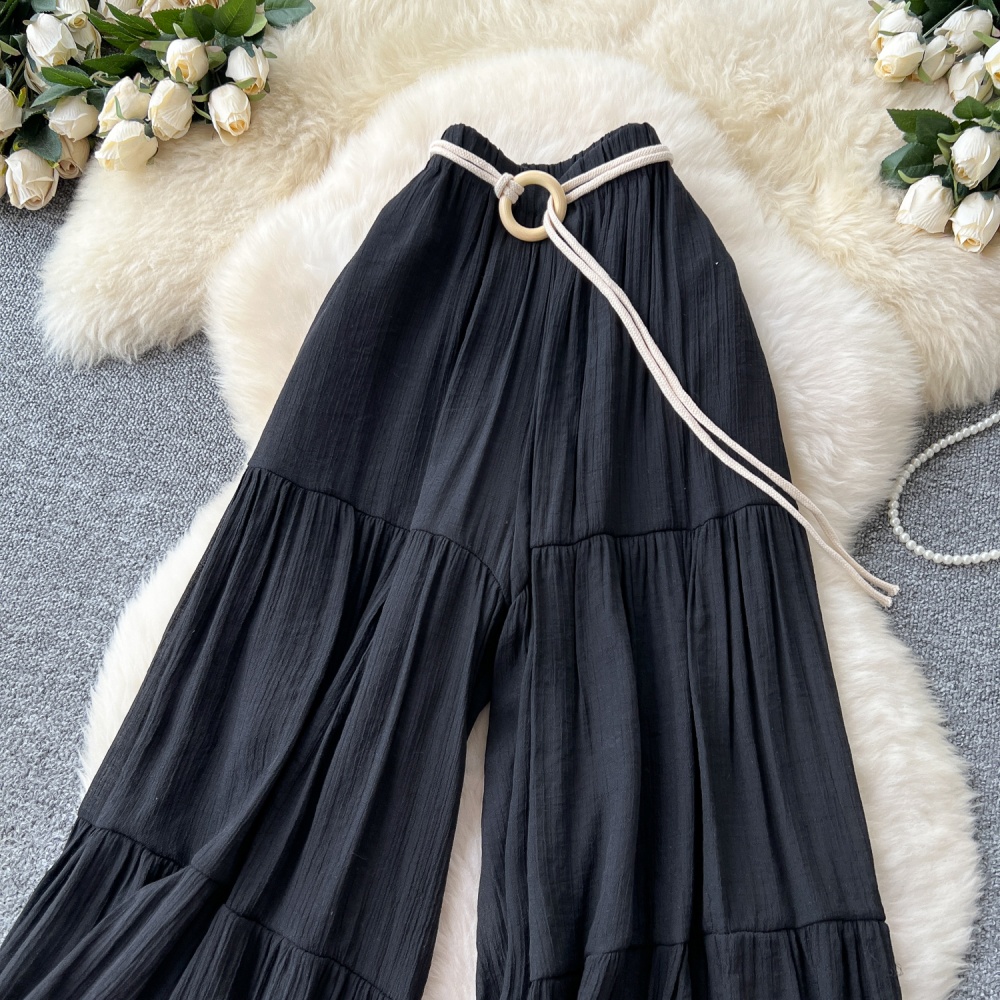 High waist loose culottes all-match chiffon casual pants