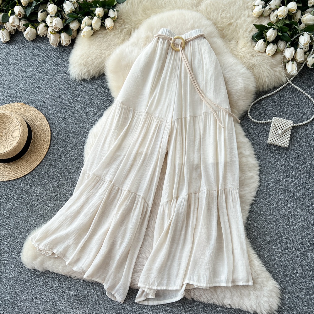 High waist loose culottes all-match chiffon casual pants