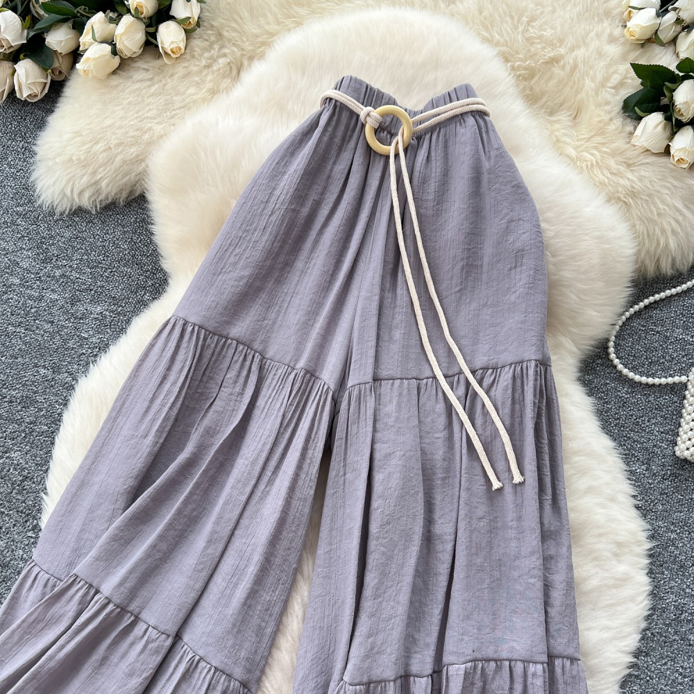 High waist loose culottes all-match chiffon casual pants