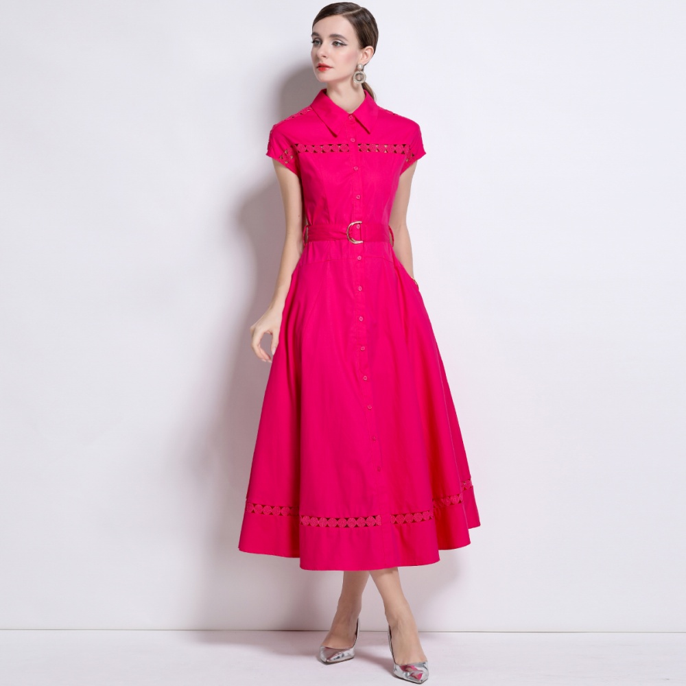 Slim frenum long dress hollow elegant dress for women