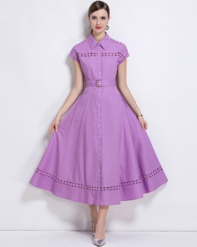 Frenum slim dress elegant hollow long dress for women