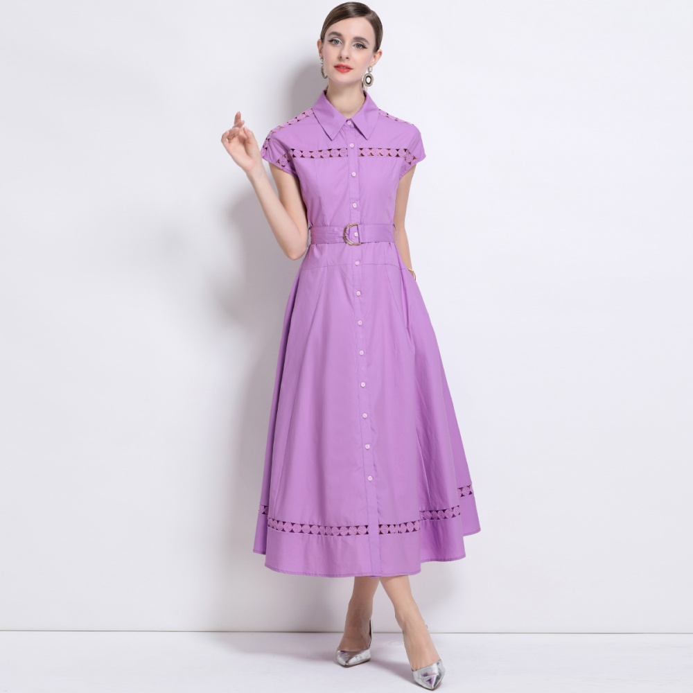 Frenum slim dress elegant hollow long dress for women