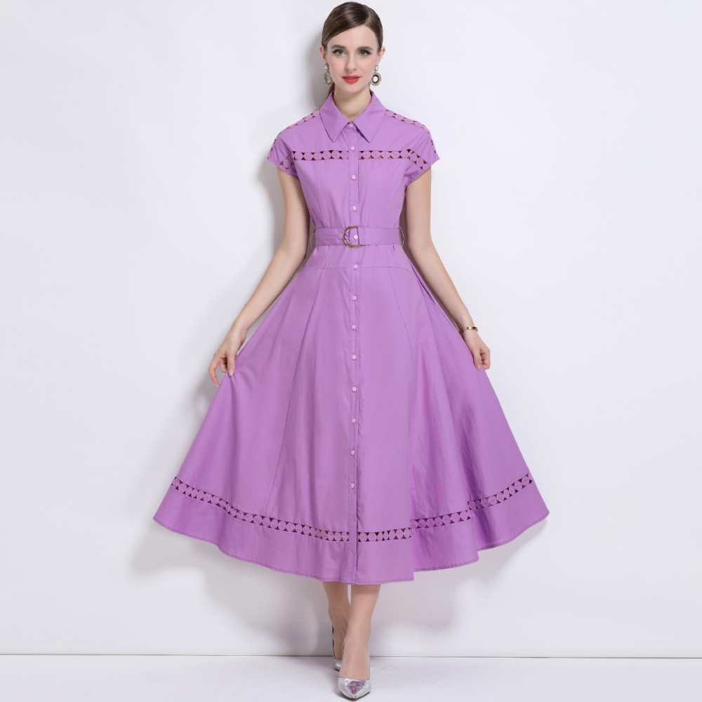 Frenum slim dress elegant hollow long dress for women