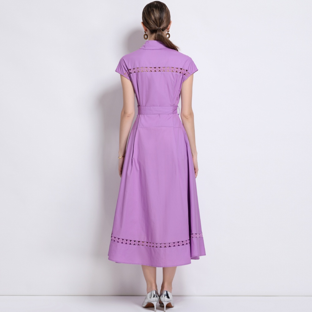 Frenum slim dress elegant hollow long dress for women