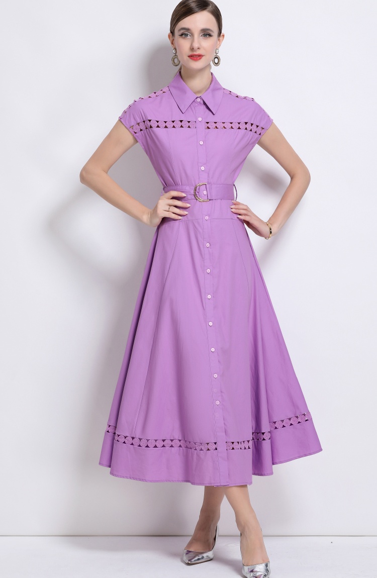 Frenum slim dress elegant hollow long dress for women