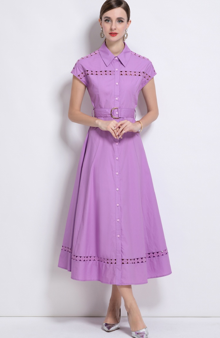 Frenum slim dress elegant hollow long dress for women