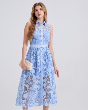 Summer pinched waist diamond A-line slim mixed colors dress
