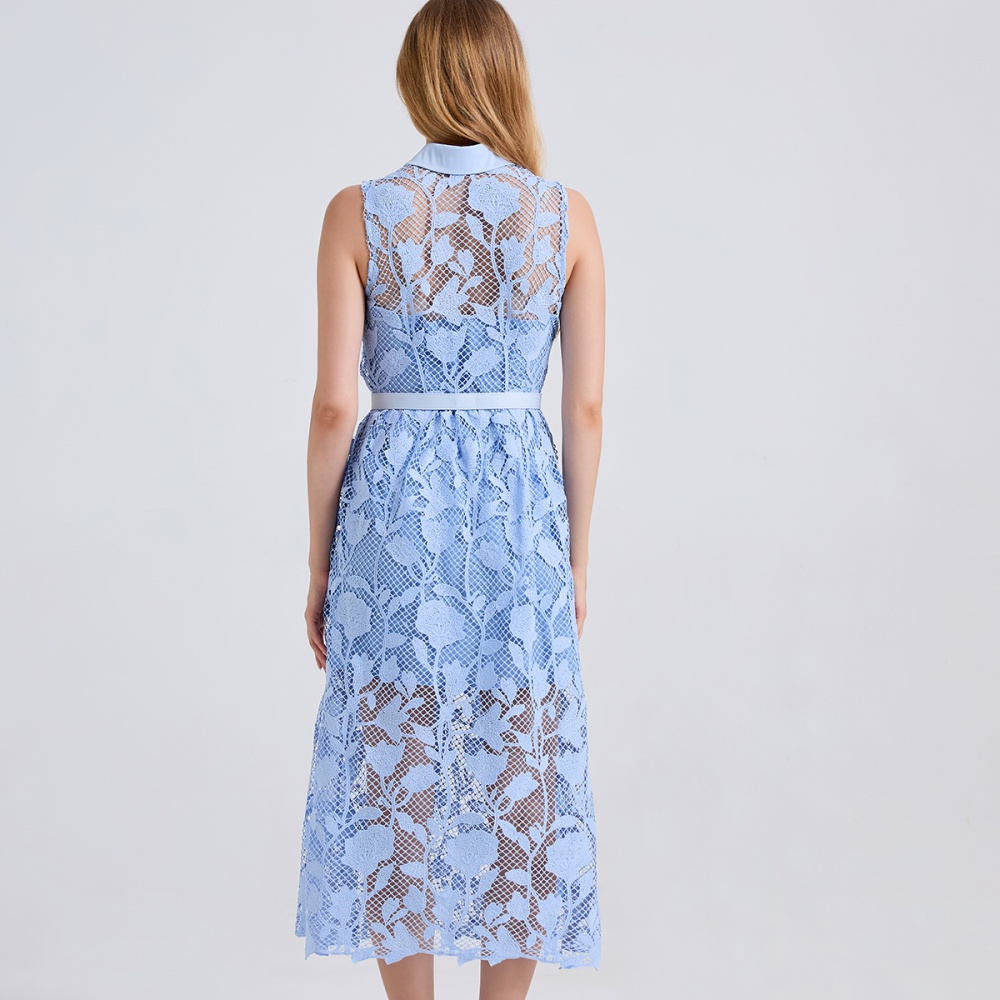 Summer pinched waist diamond A-line slim mixed colors dress