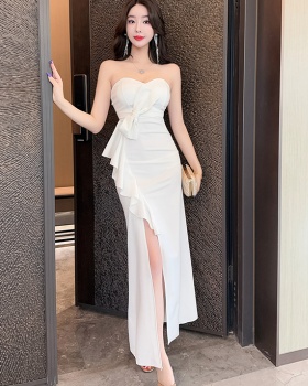 Banquet formal dress wrapped chest dress for women