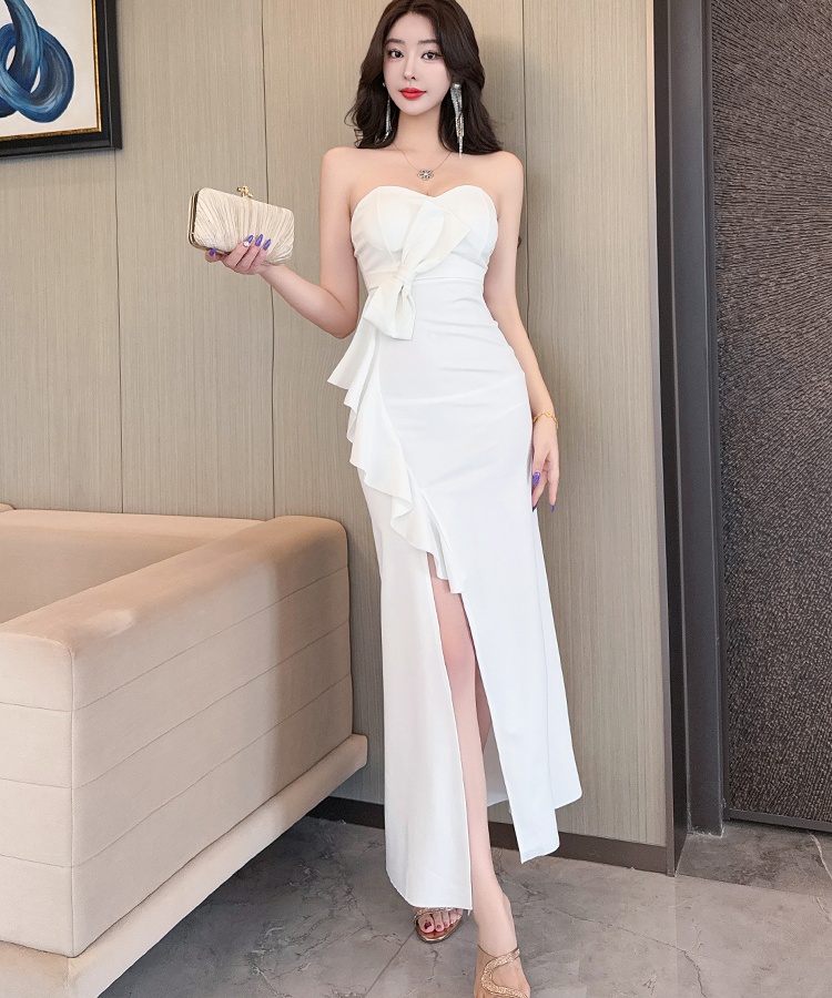 Banquet formal dress wrapped chest dress for women