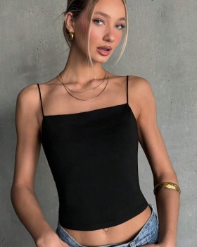 Wrapped chest short sling all-match slim pure small strap vest