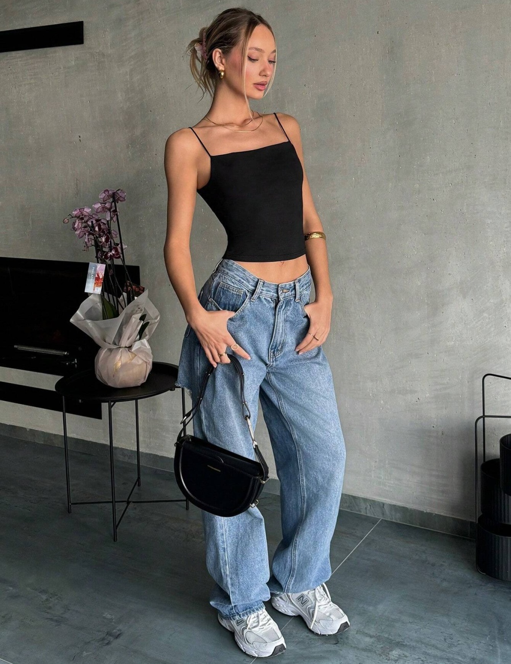 Wrapped chest short sling all-match slim pure small strap vest