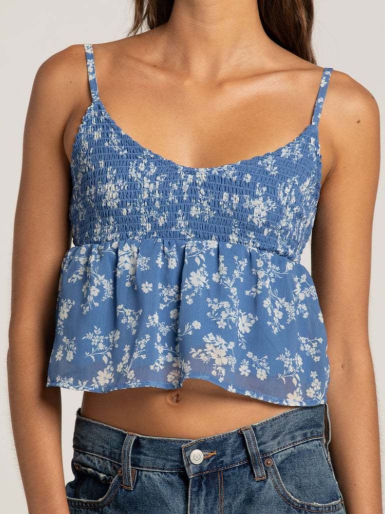 Halter summer commuting floral all-match sling tops
