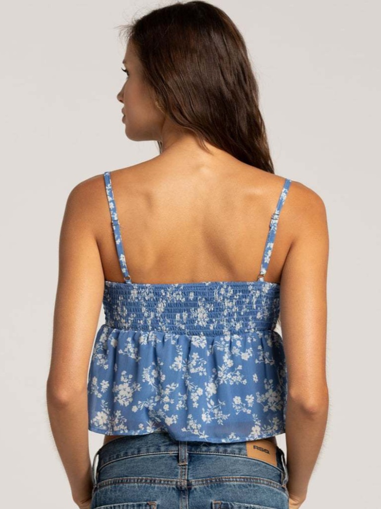 Halter summer commuting floral all-match sling tops