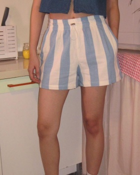 Lazy printing shorts stripe fashion casual pants