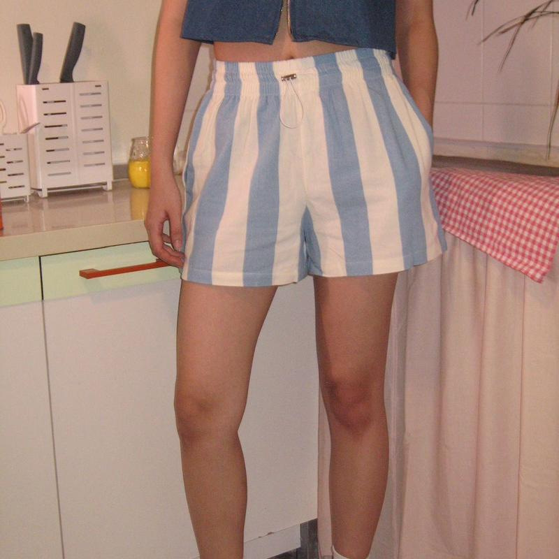 Lazy printing shorts stripe fashion casual pants
