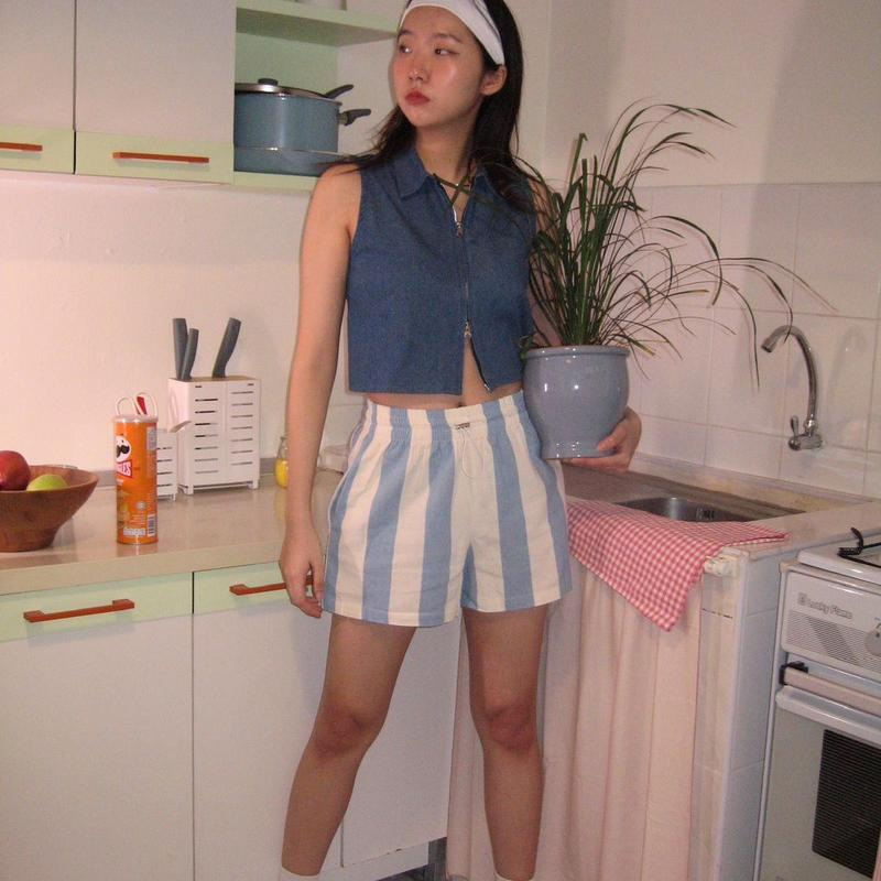 Lazy printing shorts stripe fashion casual pants