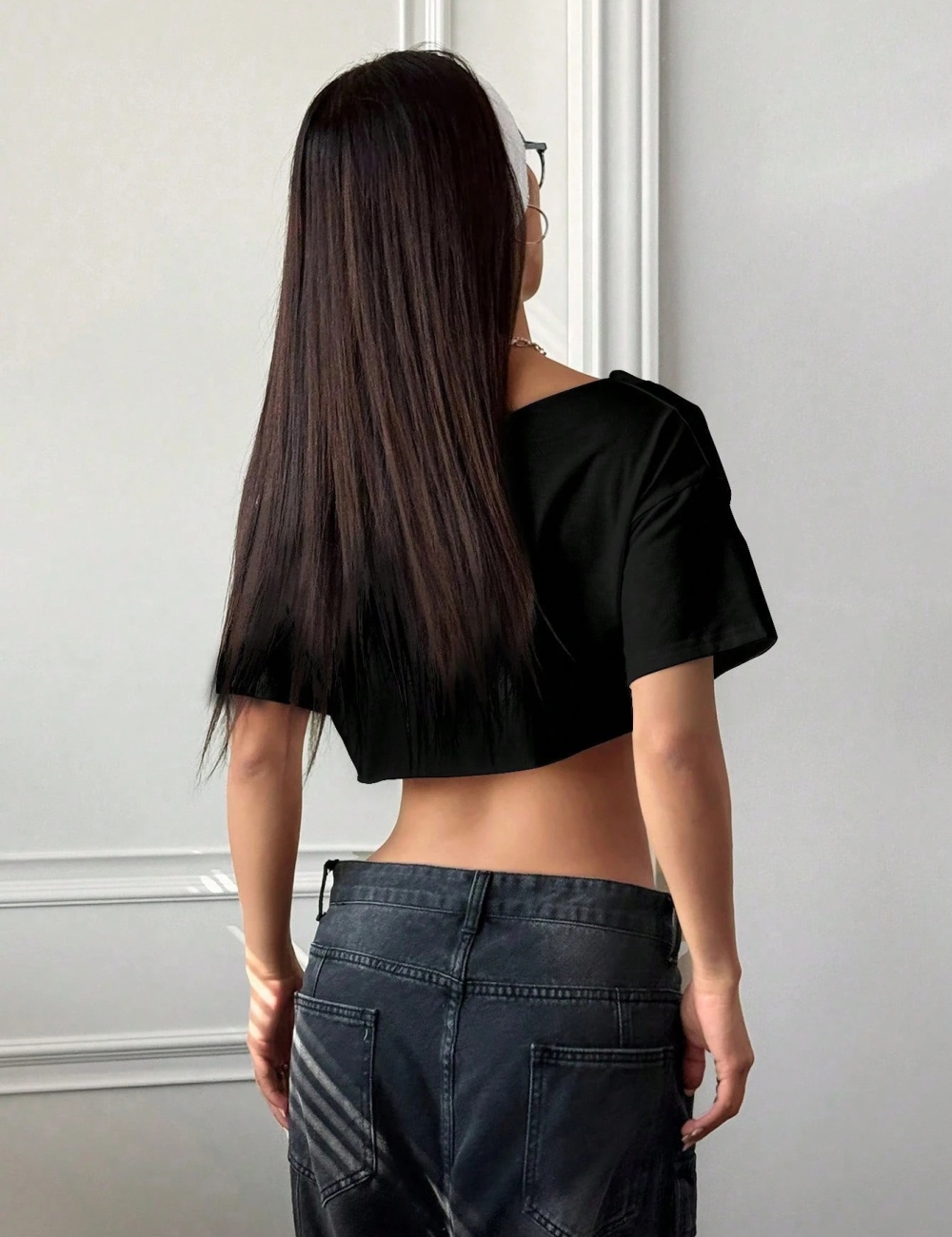 Navel strapless T-shirt spicegirl short tops