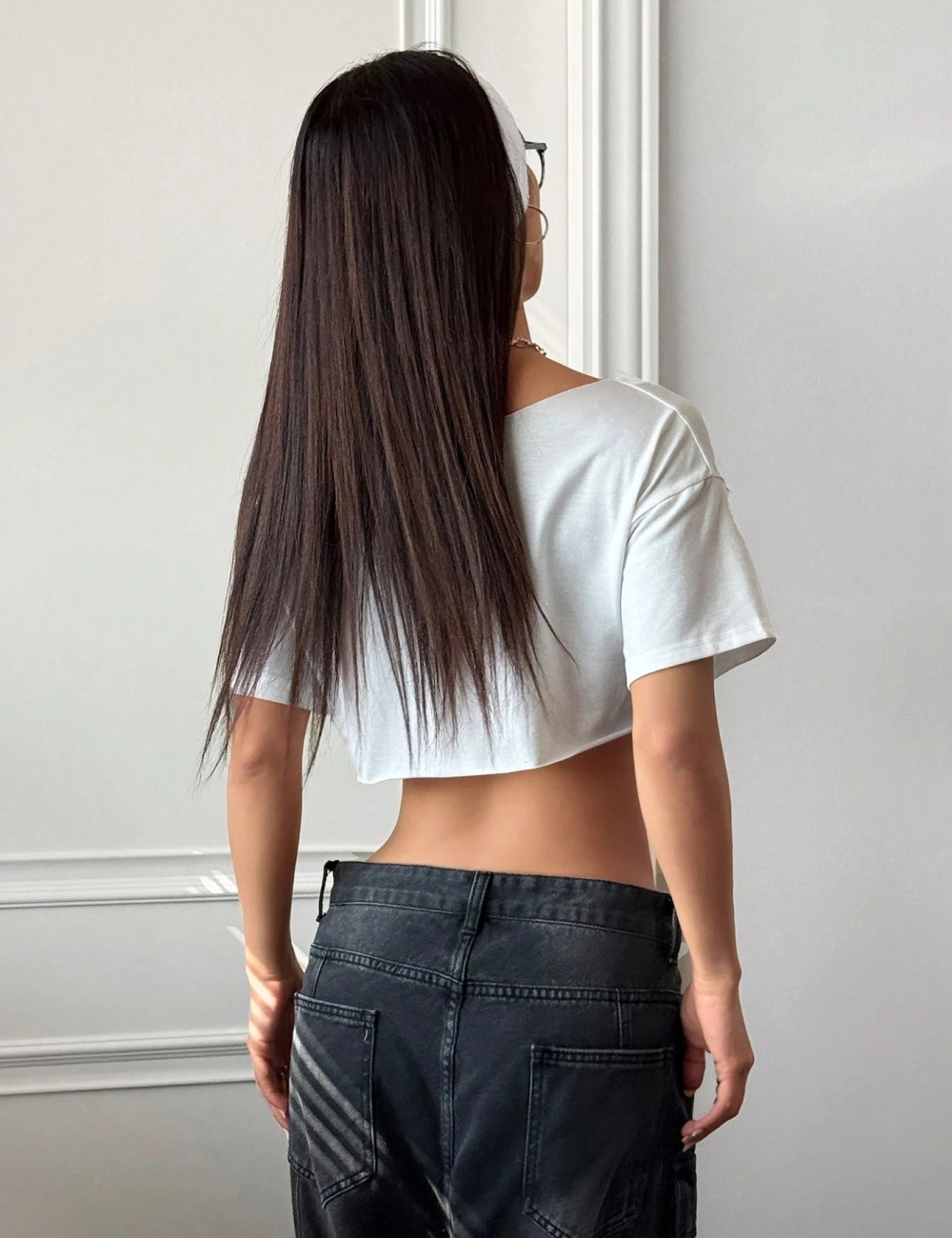 Navel strapless T-shirt spicegirl short tops