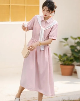 Pseudo-two large yard dress pinched waist drawstring shawl