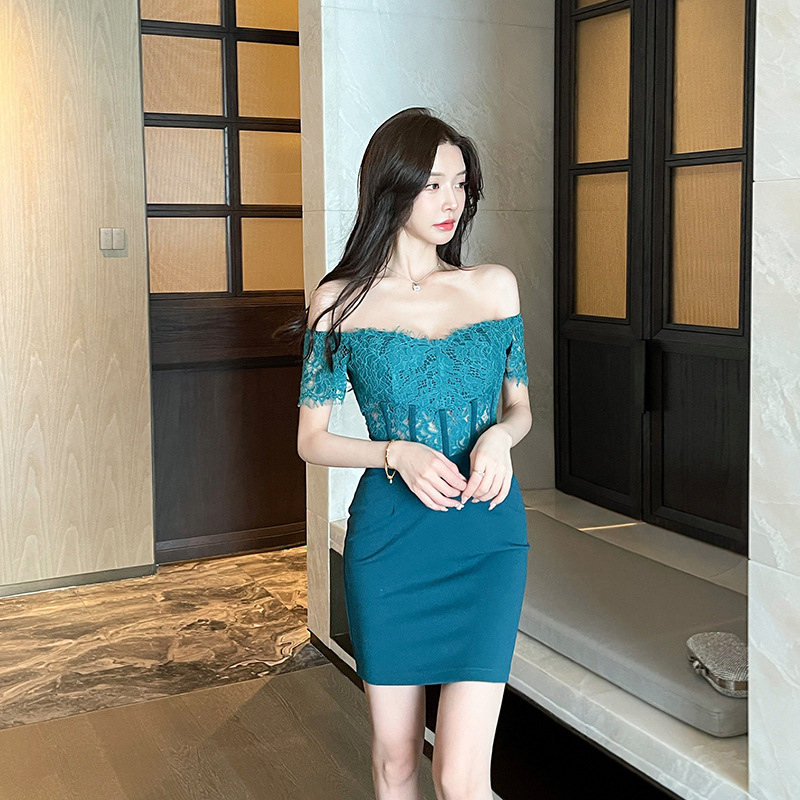 Sexy V-neck T-back wrapped chest dress