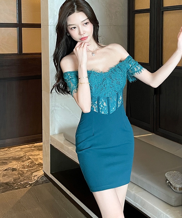 Sexy V-neck T-back wrapped chest dress