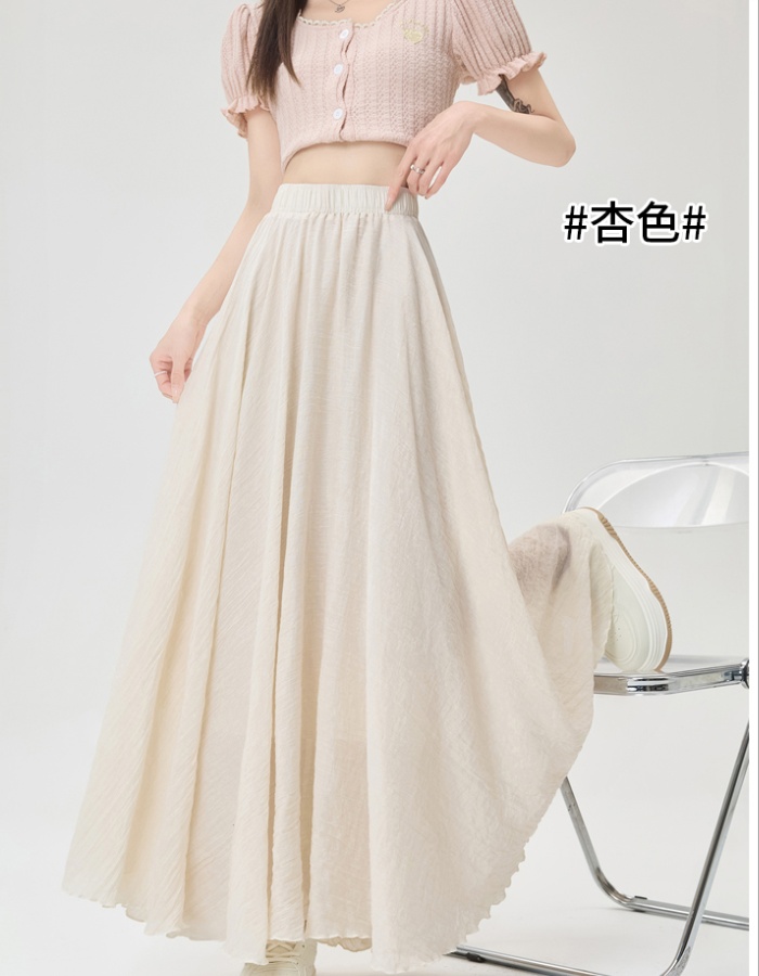 Slim A-line pleated long high waist skirt