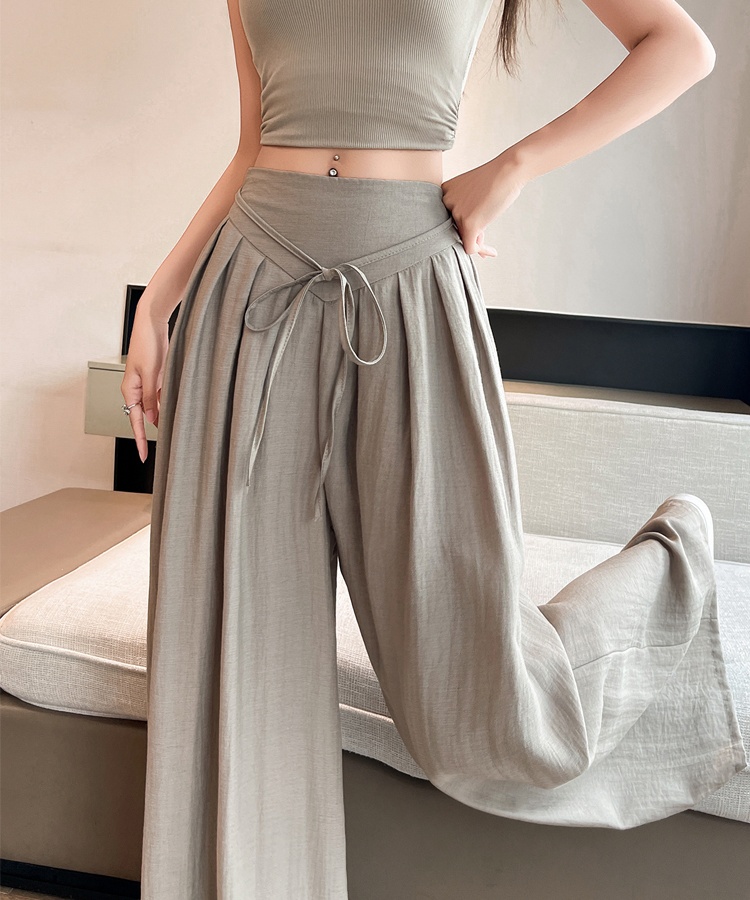 Cotton linen straight ice silk culottes for women