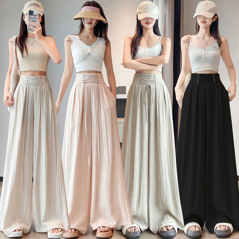 High waist culottes hold abdomen wide leg pants for women
