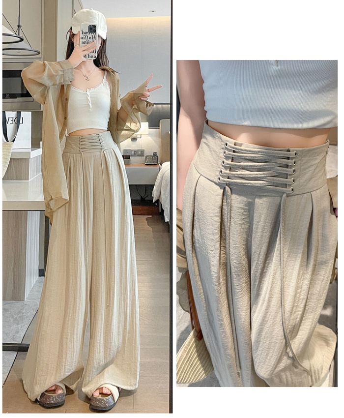 High waist culottes hold abdomen wide leg pants for women