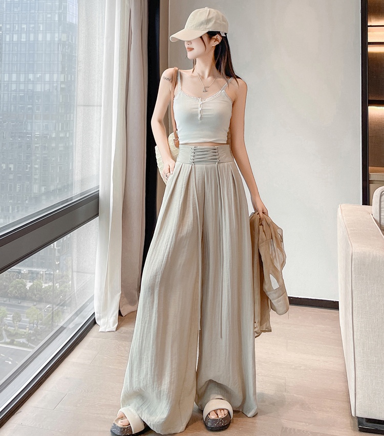 High waist culottes hold abdomen wide leg pants for women