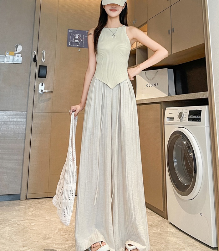High waist culottes hold abdomen wide leg pants for women