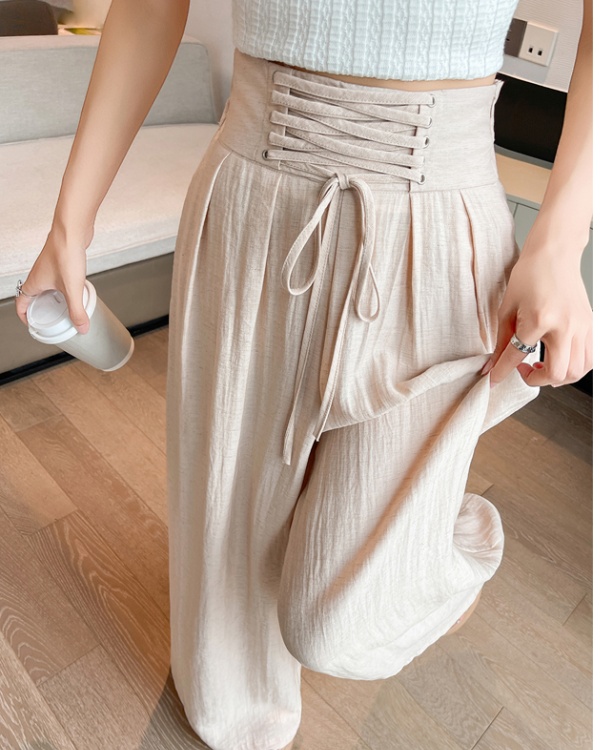 High waist culottes hold abdomen wide leg pants for women