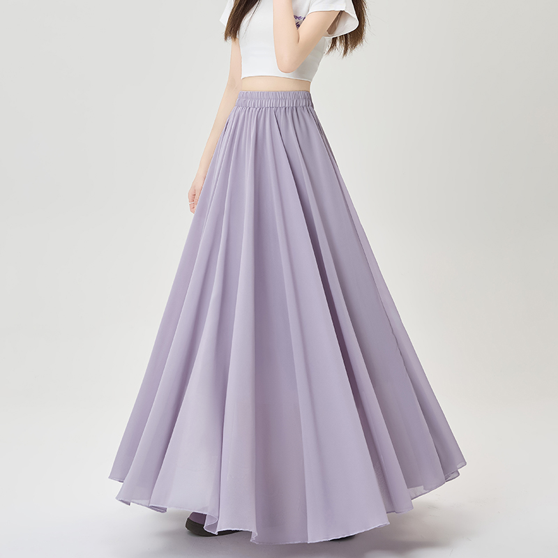 Chiffon slim summer skirt big skirt drape long skirt