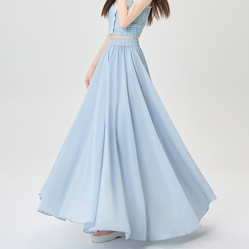 Chiffon slim summer skirt big skirt drape long skirt