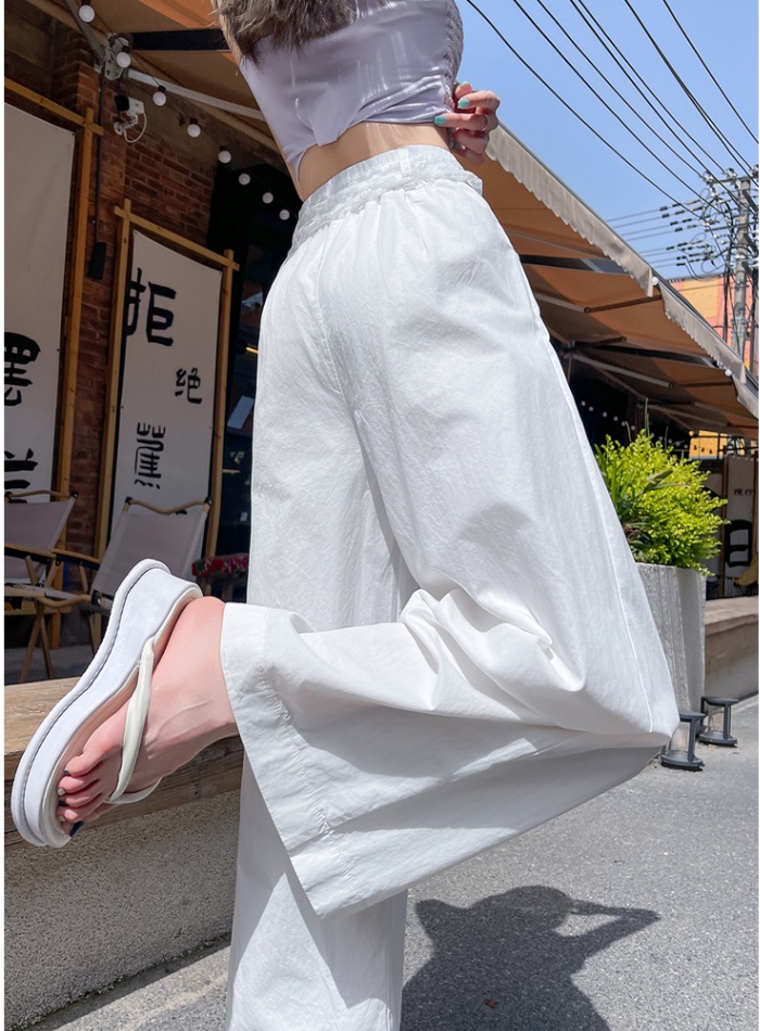 Loose washed business suit lace wide leg pants for women
