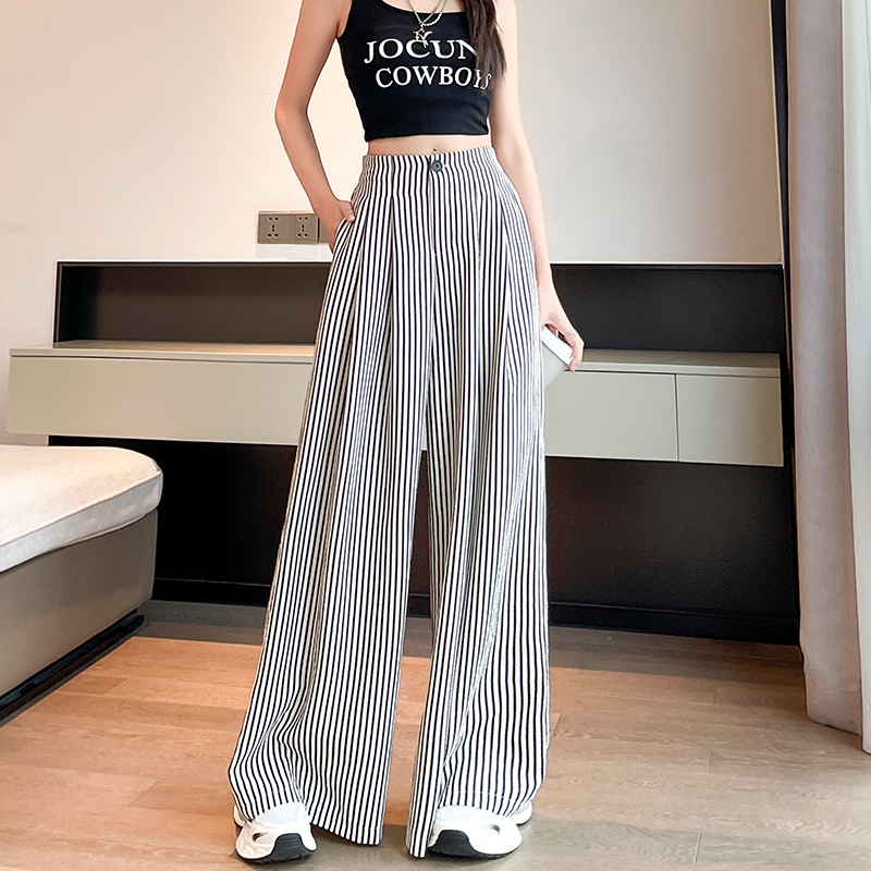 Stripe thin pants straight business suit for women