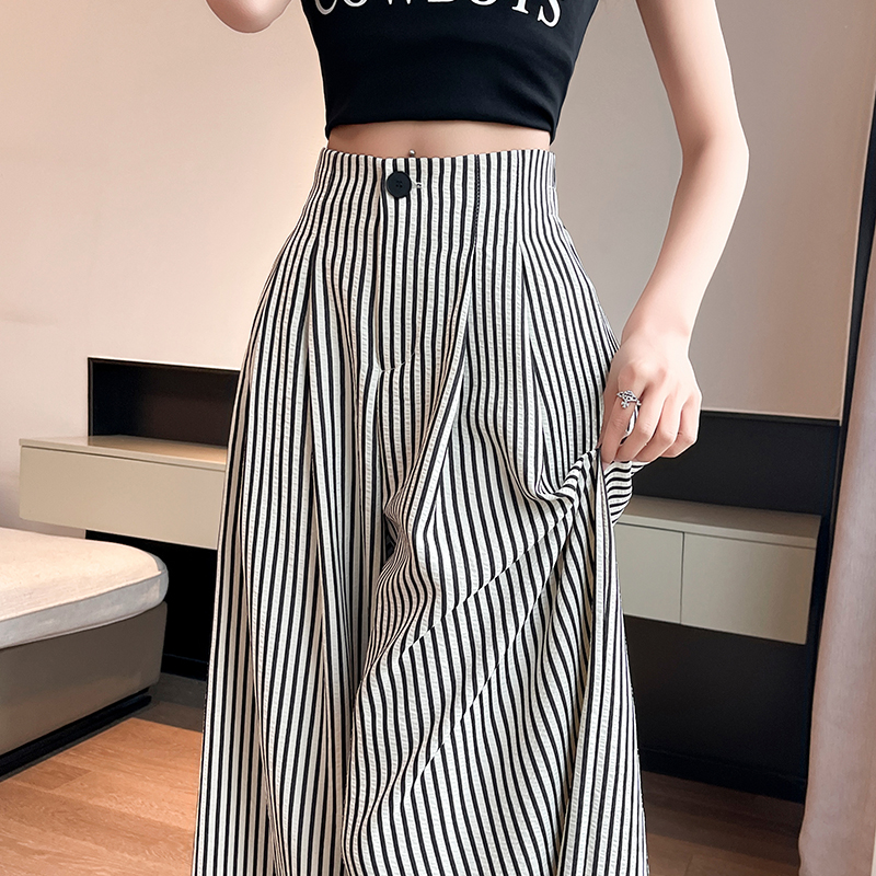 Stripe thin pants straight business suit for women