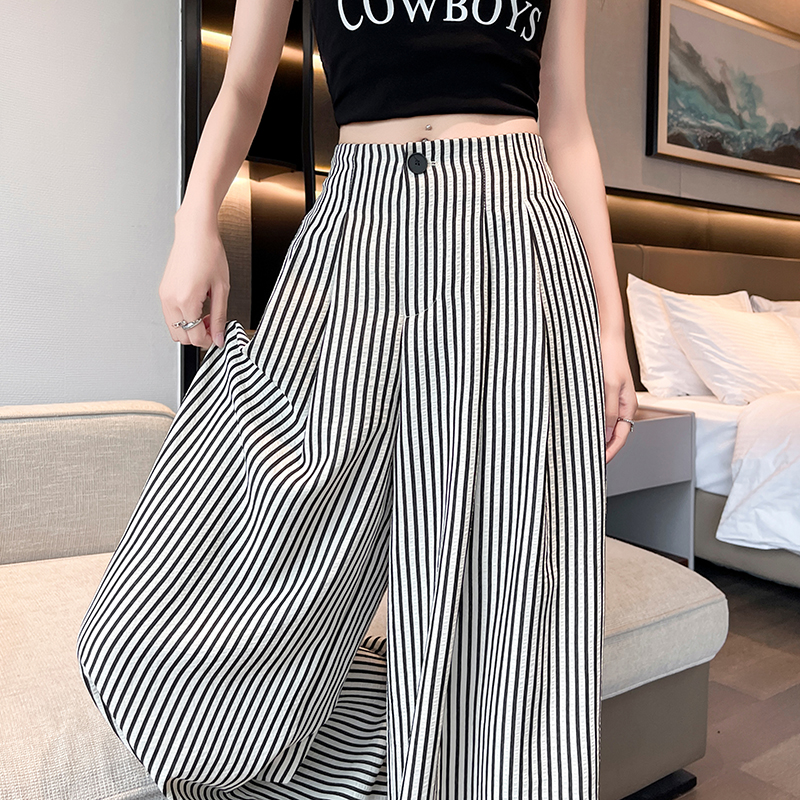 Stripe thin pants straight business suit for women