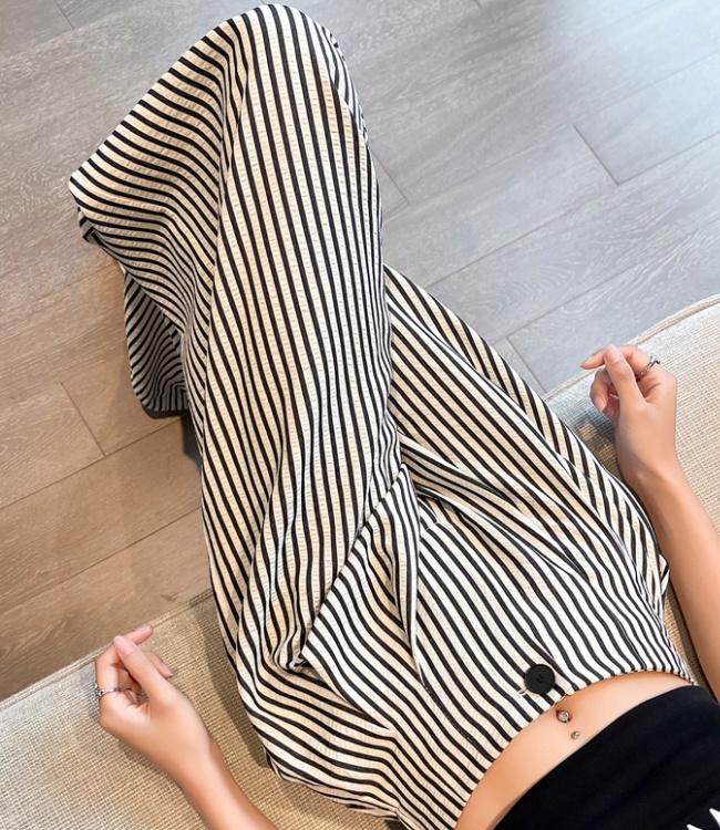Stripe thin pants straight business suit for women