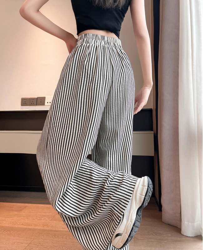Stripe thin pants straight business suit for women