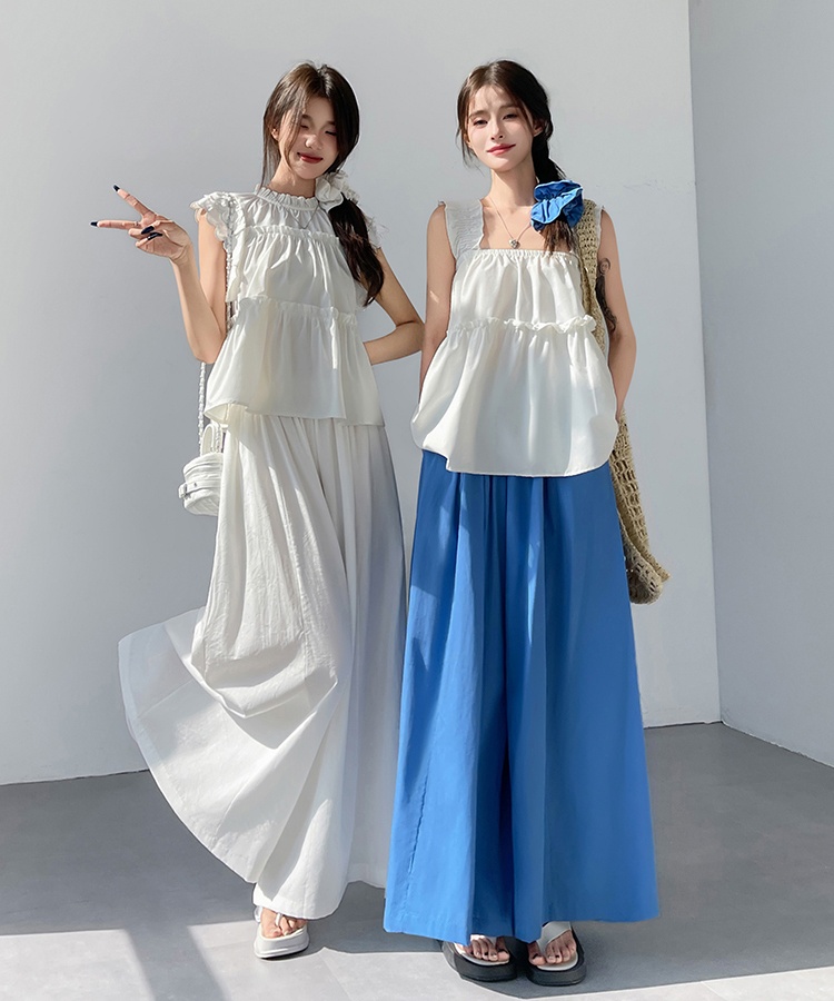 High waist pants lazy wide leg pants for women