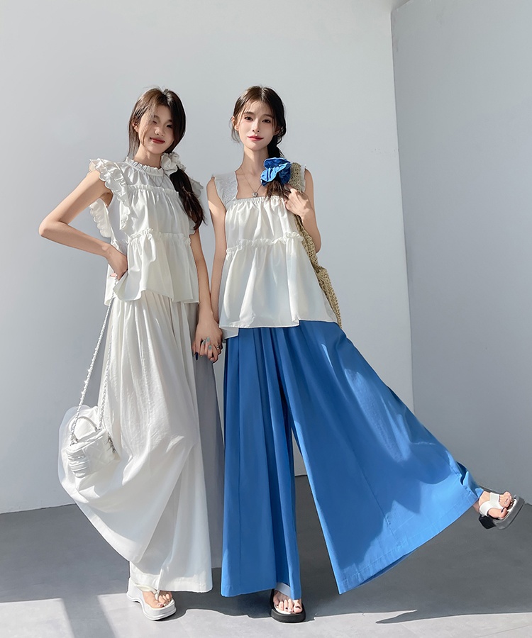 High waist pants lazy wide leg pants for women