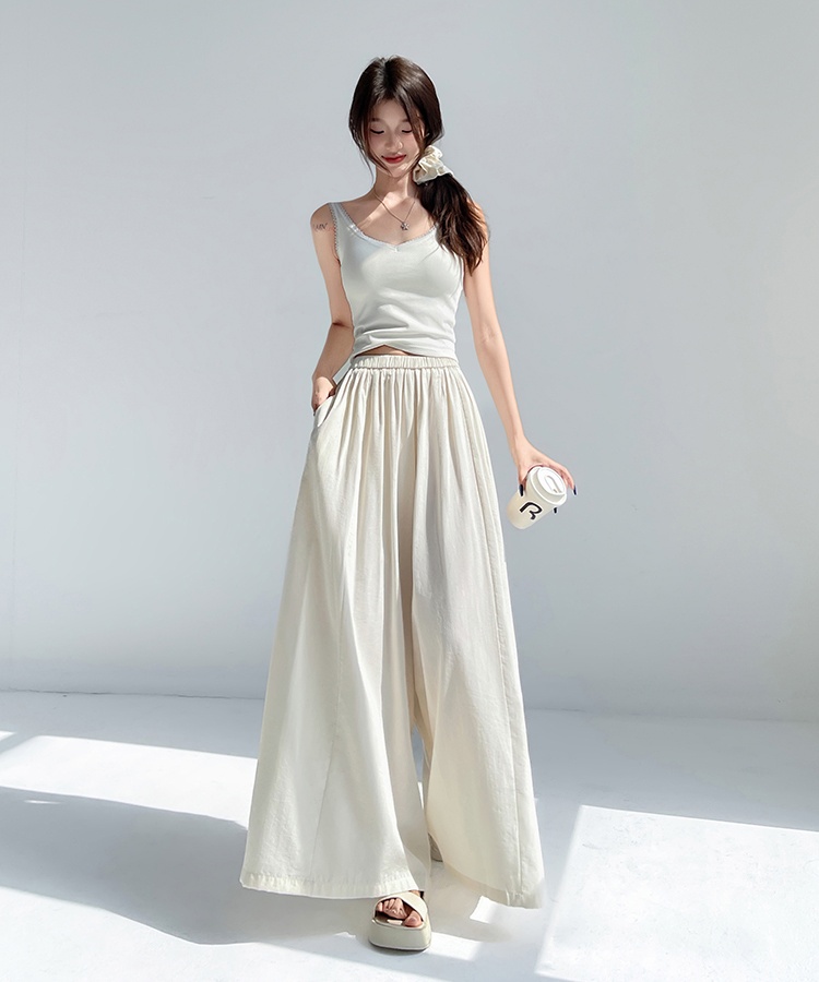 High waist pants lazy wide leg pants for women